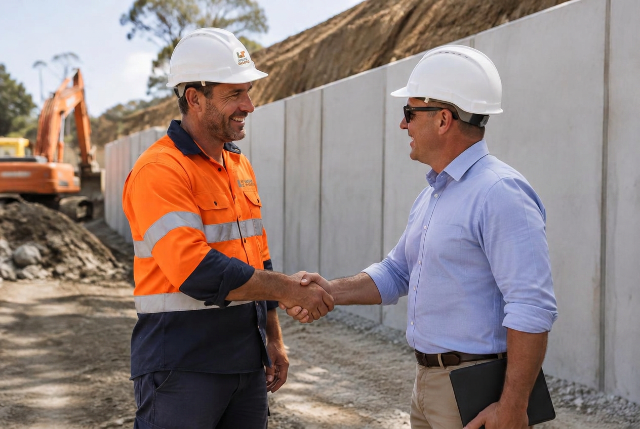 Urbanscapes site supervisor meeting a client on site (illustrative)